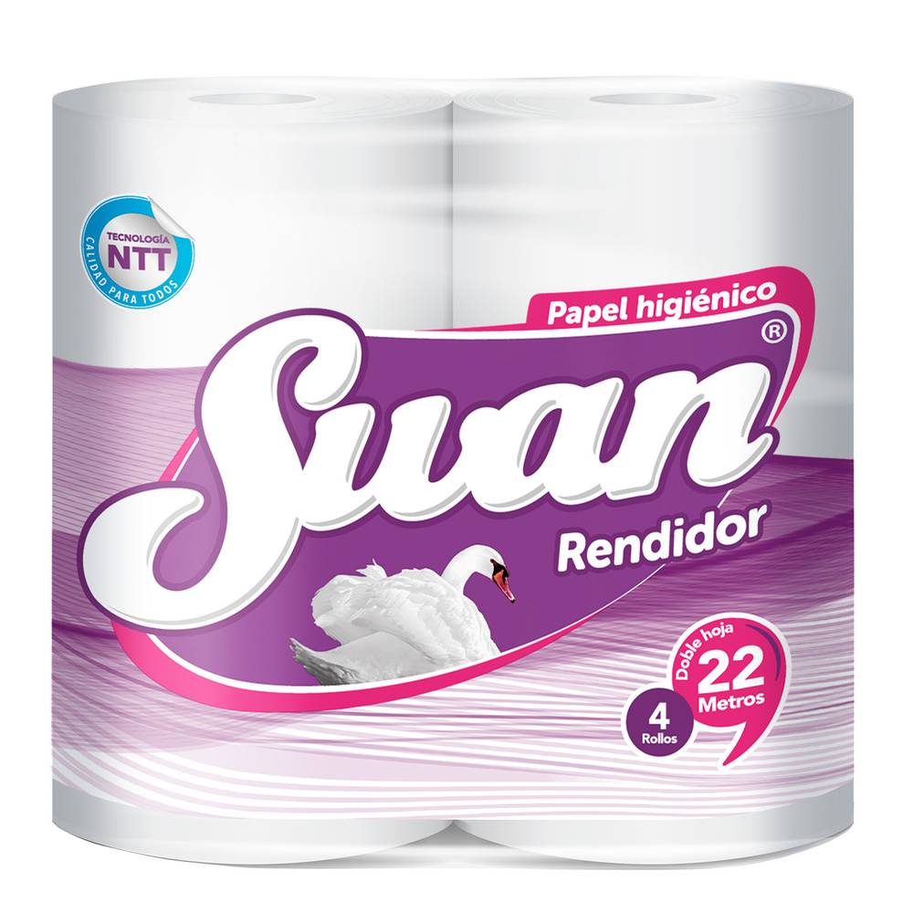 Swan · Papel higiénico 22 m (4 un)