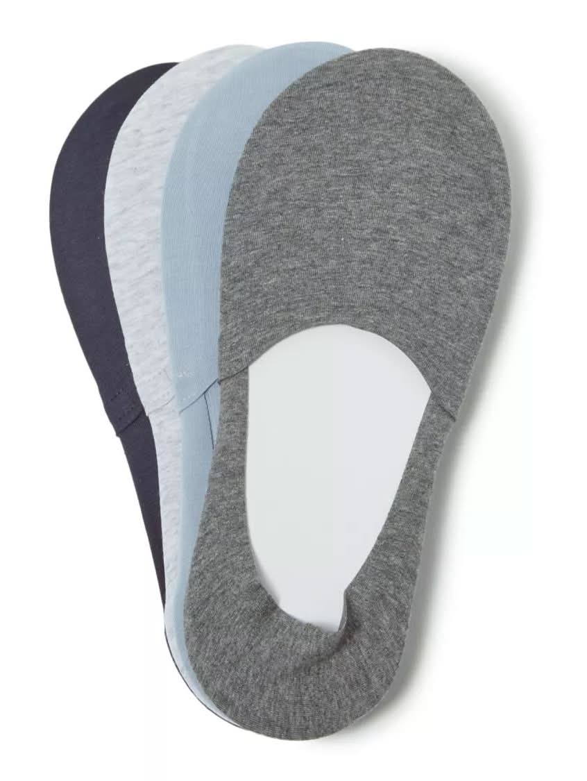 Mix No. 6 Invisble Men's No Show Socks - 4 Pack (Navy/Grey One Size)