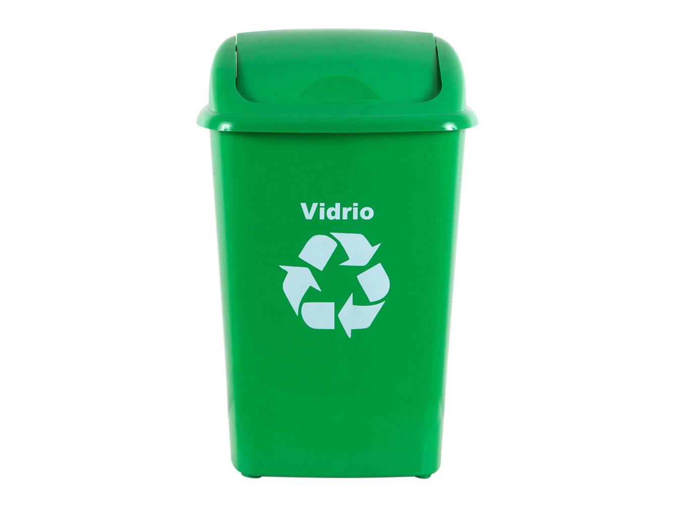Innovaplast basurero 30 litros reciclaje vidrio verde (1 basurero, 1 tapa)