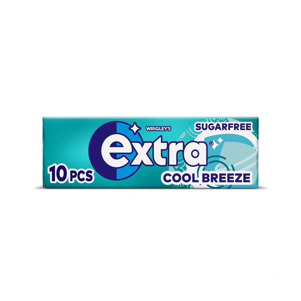 Extra Cool Breeze Chewing Gum Sugar Free 10 Pieces 14g