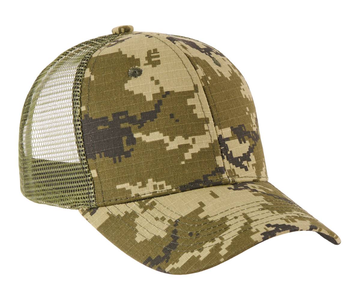Chapeau de camionneur numérique à motif camouflage pour hommes (Taille unique, Kaki) / Men's Digital Camouflage Trucker Hat (OSFM, Khaki)