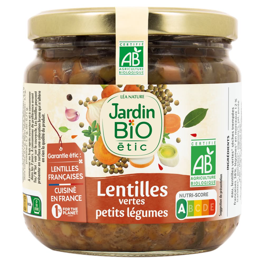 Jardin Bio Etic - Plats cuisinés lentilles petits légumes (400g)