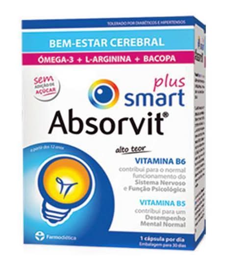 Suplemento Alimentar Memória Smart Plus Absorvit emb. 30 cápsulas