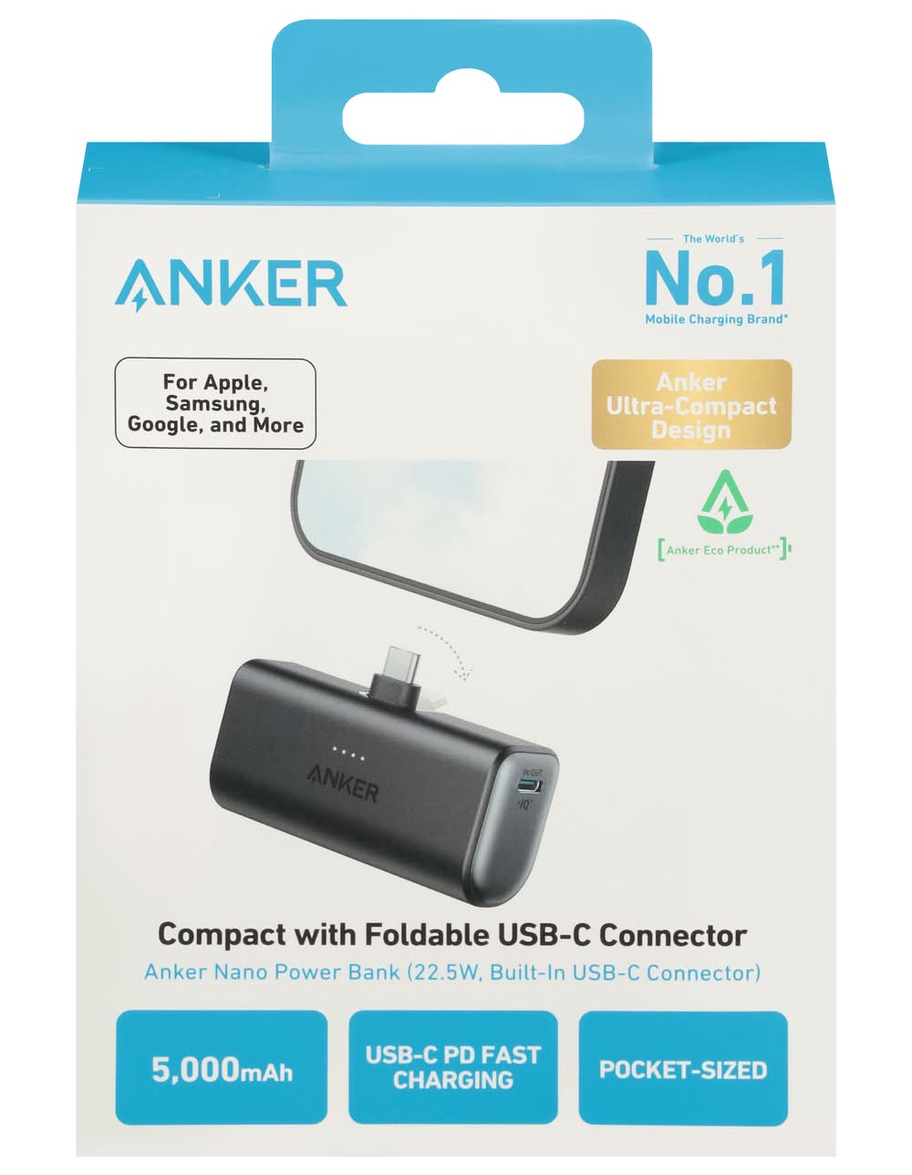 Anker Nano 22.5w Usb-C Connector Power Bank