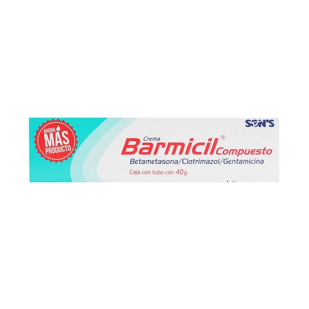 Barmicil · Compuesto crema betametasona 50 mg/clotrimazol1 g/gentamicina 0.1 g (40 g)