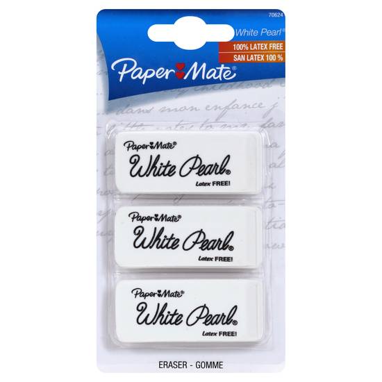 Paper Mate White Pearl Erasers (3 ct)