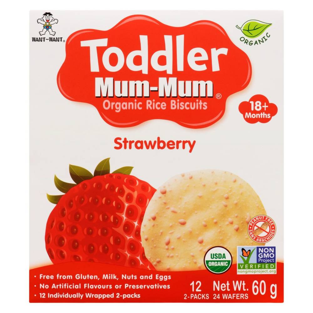 Toddler Mum-Mum Organic Strawberry Rice Biscuits (42 g)