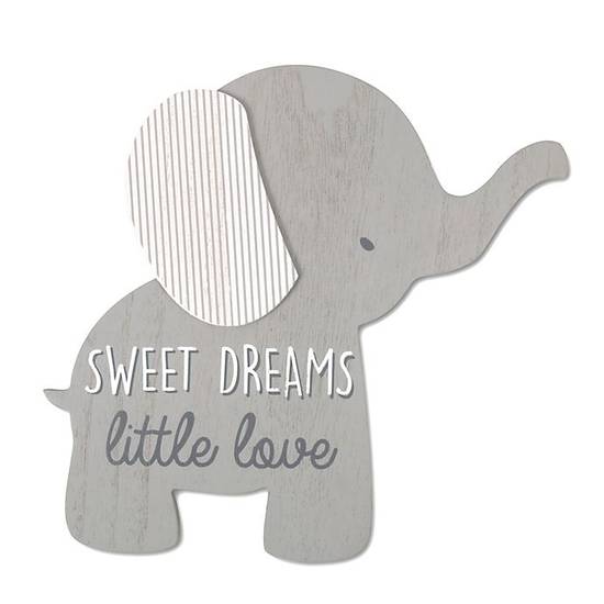 Wendy Bellissimo™ 12-Inch x 8-Inch Lil Elephant Sweet Dreams Wall Art in Grey