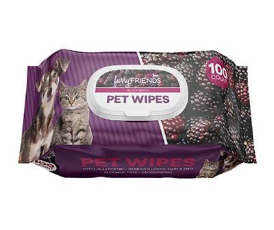 Furry Friends Blackberry Scented Pet Wipes (100 ct)