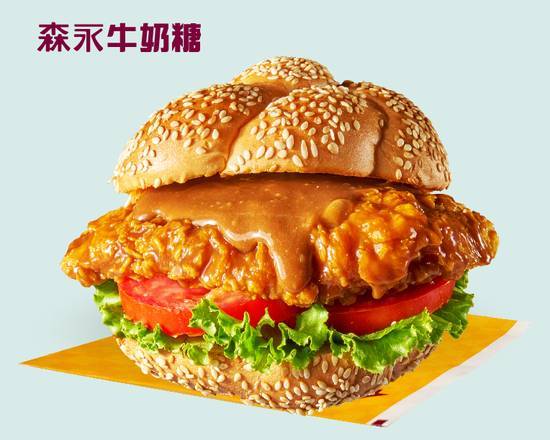 森永牛奶糖炸雞芝加哥堡 Morinaga Milk Flavor Candy Burger with Deep-Fried Chicken