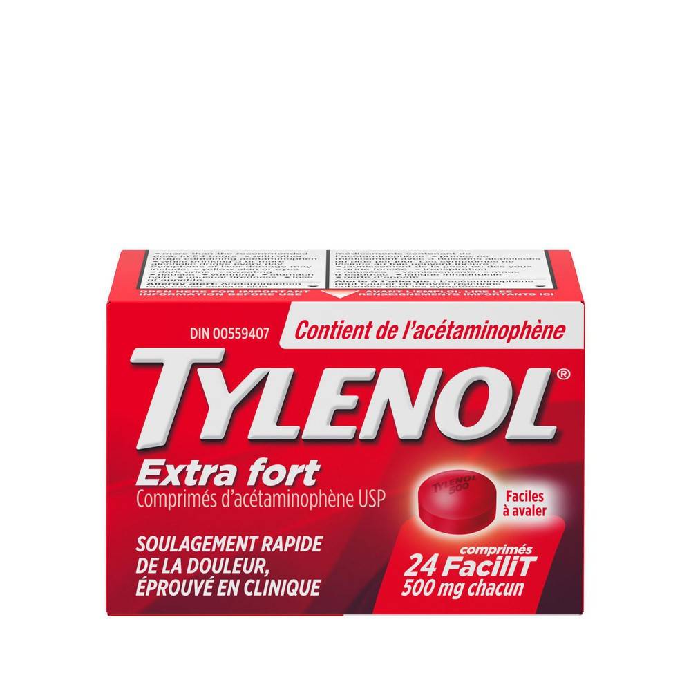 Tylenol Acetaminophen 500 mg Pain Relief Tablets (24 ct)