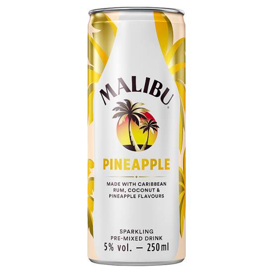 Malibu Pineapple, Sparkling Pre-Mixed Drink (250ml)