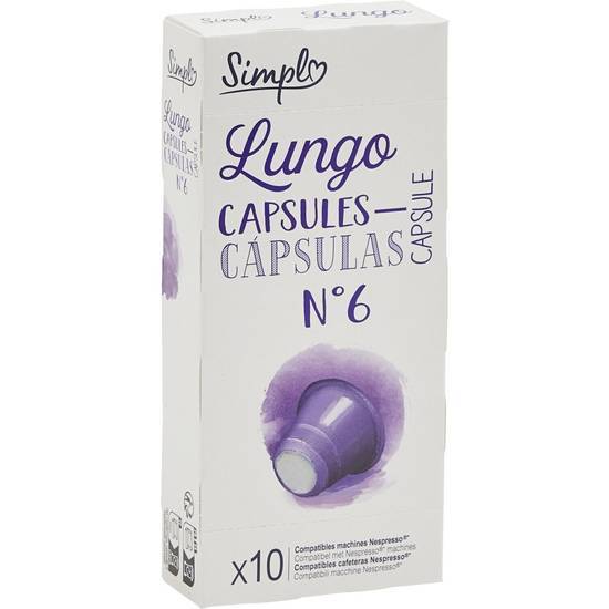 Simpl - Café capsules lungo n°6 (52 g)