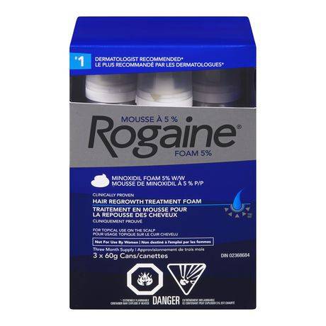 Rogaine Minoxidil Foam Hair Loss and Thinning Treatment (3 x 60 g)