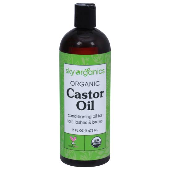 Sky Organics Organic Castor Oil For Eyelashes Hair & Skin