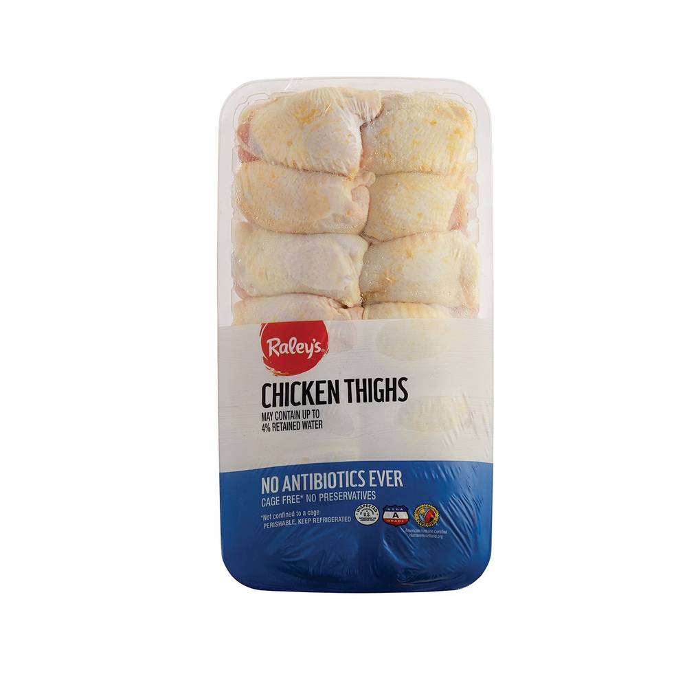 Raley'S Chicken Thighs, Club Pack, No Antibiotics Ever Per Pound