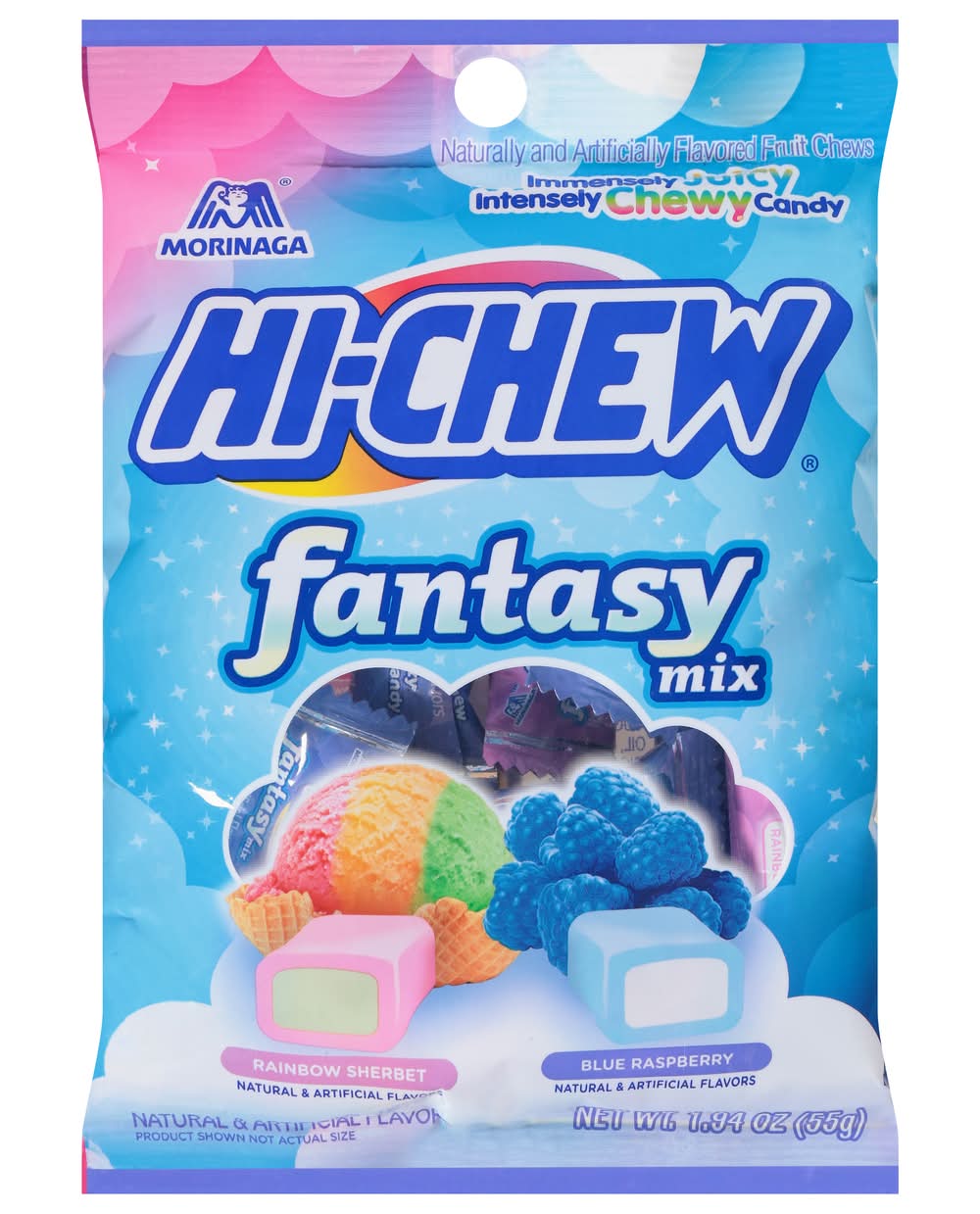 Hi-Chew Fantasy Mix Chews, Rainbow Sherbet-Blue Raspberry (1.94 oz)