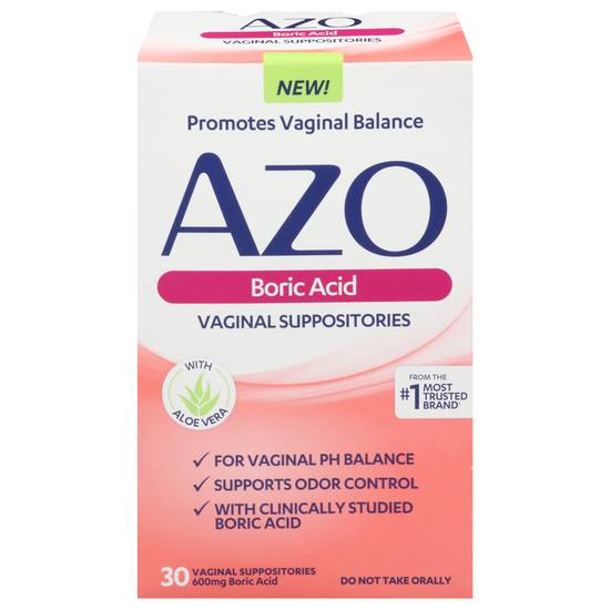 Azo Boric Acid Vaginal 600 mg Suppositories (30 ct)