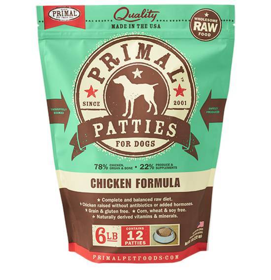 Primal Pet Foods Canine Chicken Formula Patties For Dogs (4 lbs)