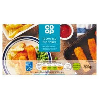 Co-op 10 Omega 3 Fish Fingers 300g