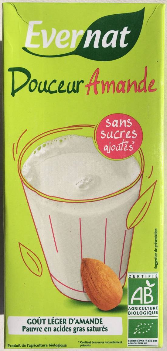 Evernat - Douceur amande sans sucres ajoutés (1 L)