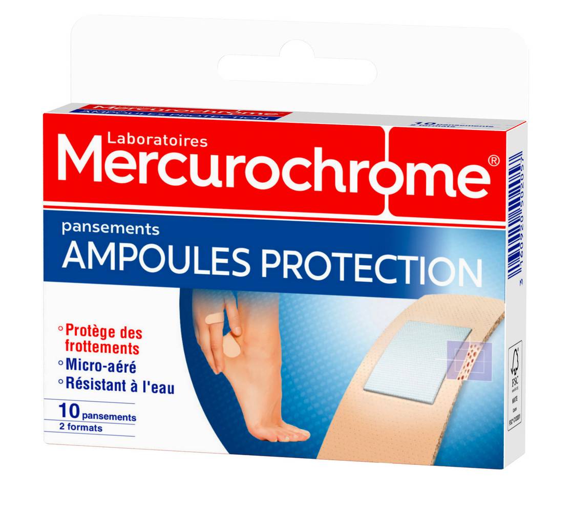 Mercurochrome - Pansements ampoules protection (6g)