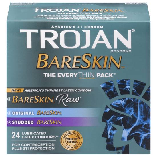 Trojan Bareskin Raw Everythin Latex Condoms pack (24 ct)