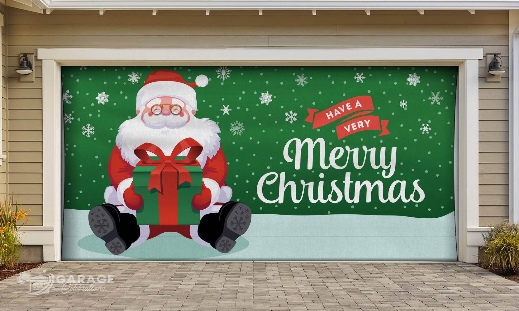 Garage Celebrations 84-in x 192-in Santa Door Decoration | RE2-07-16-003