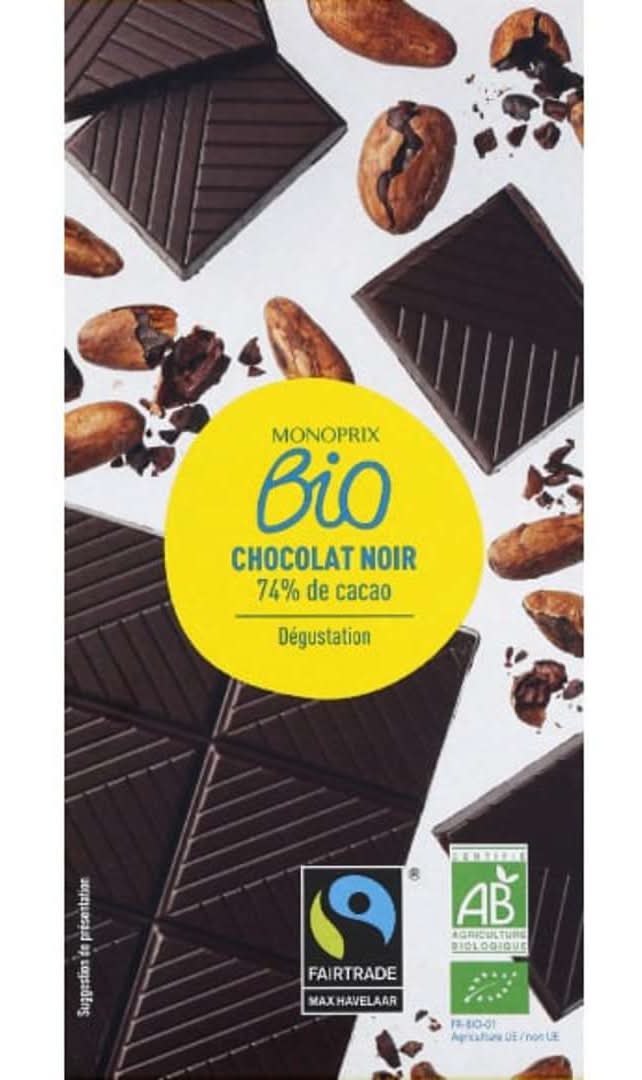 Monoprix - Chocolat noir 74% cacao bio (100g)