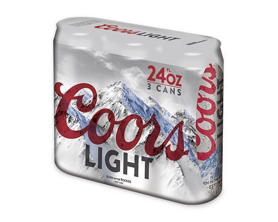 Coors Light, 3pk-24 oz Can Beer (4.2% ABV)