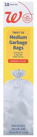Walgreens Twist Tie Garbage Bags, 22"X24" (18 ct)