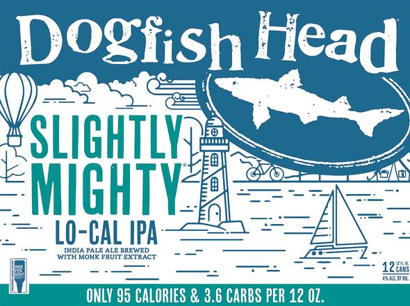 Dogfish Head Lo-Cal Ipa Slightly Mighty Beer (12 ct, 12 fl oz)