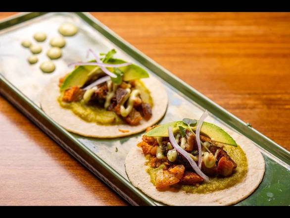 Crispy Pork Tacos in Green Sauce