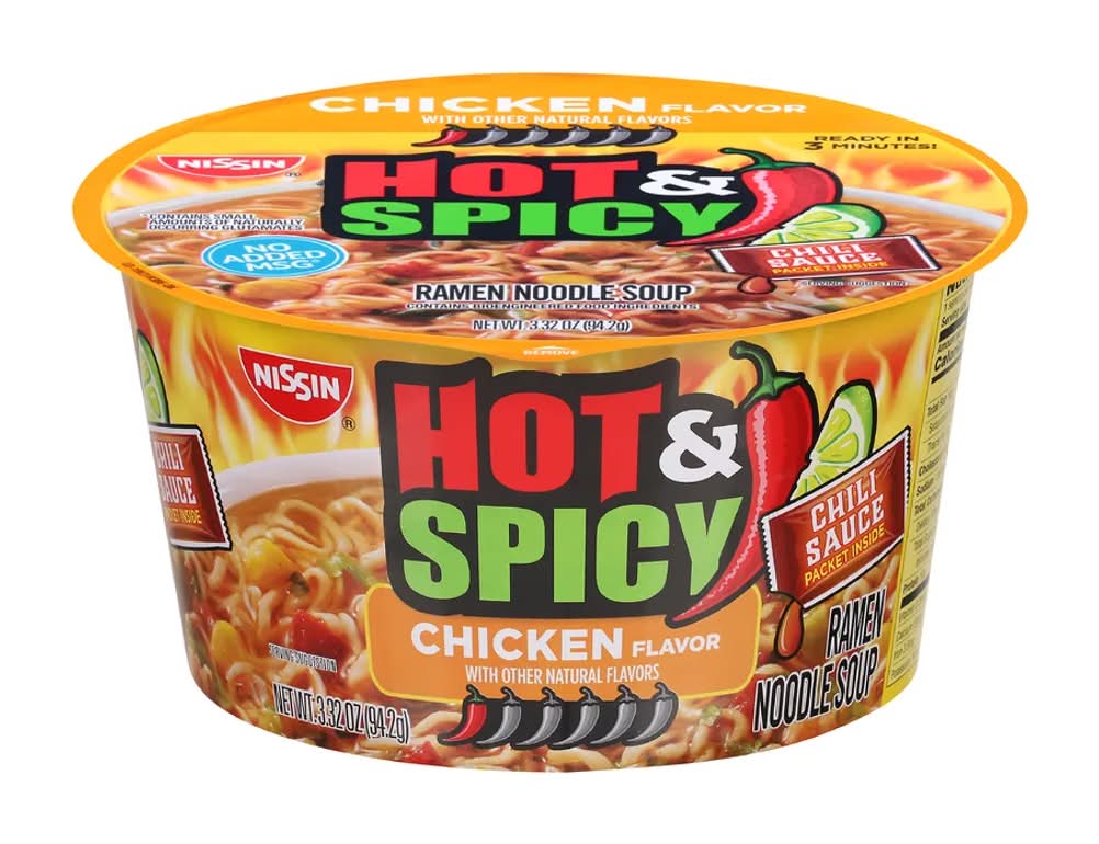 Nissin Hot Spicy Chicken Ramen Noodle Soup