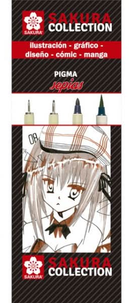 Conjunto de 4 Marcadores Sakura Pigma Sépia
