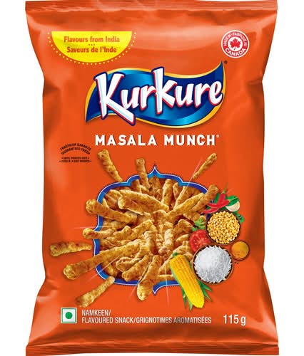 Kurkure croustillant grignotine (masala munch) - kurkure munch snacks, masala (115 g)