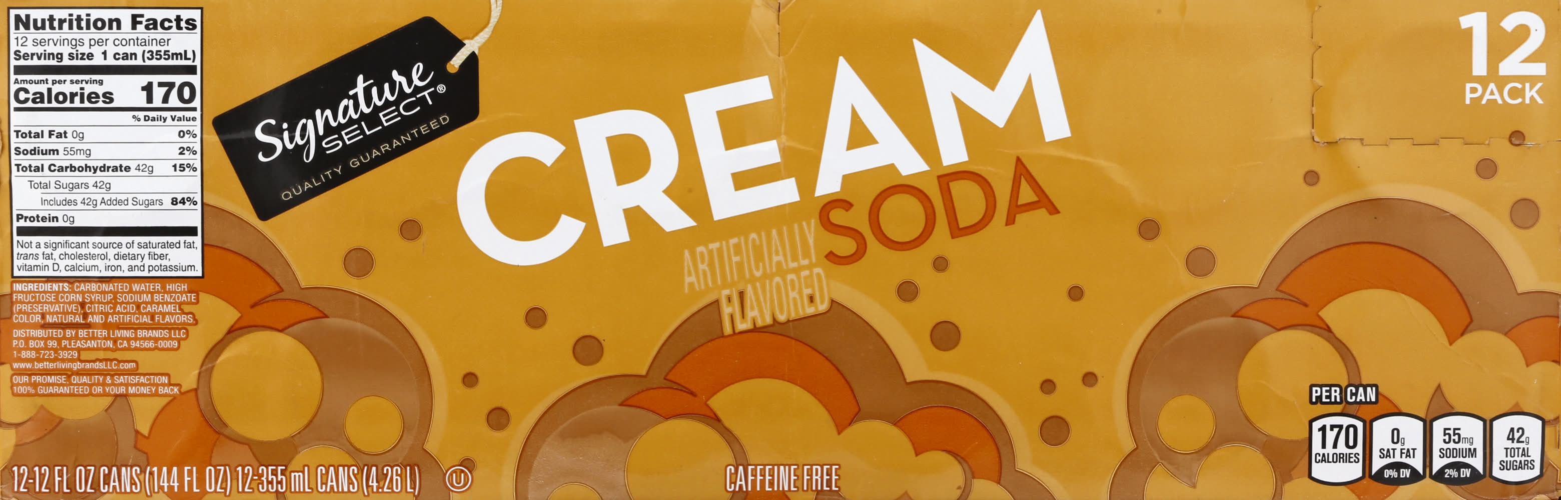 Signature Select Soda, Cream (12 x 12 fl oz) | Delivery Near You
