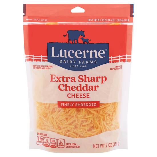 Lucerne Finely Shredded Extra Sharp Cheddar (7 oz)