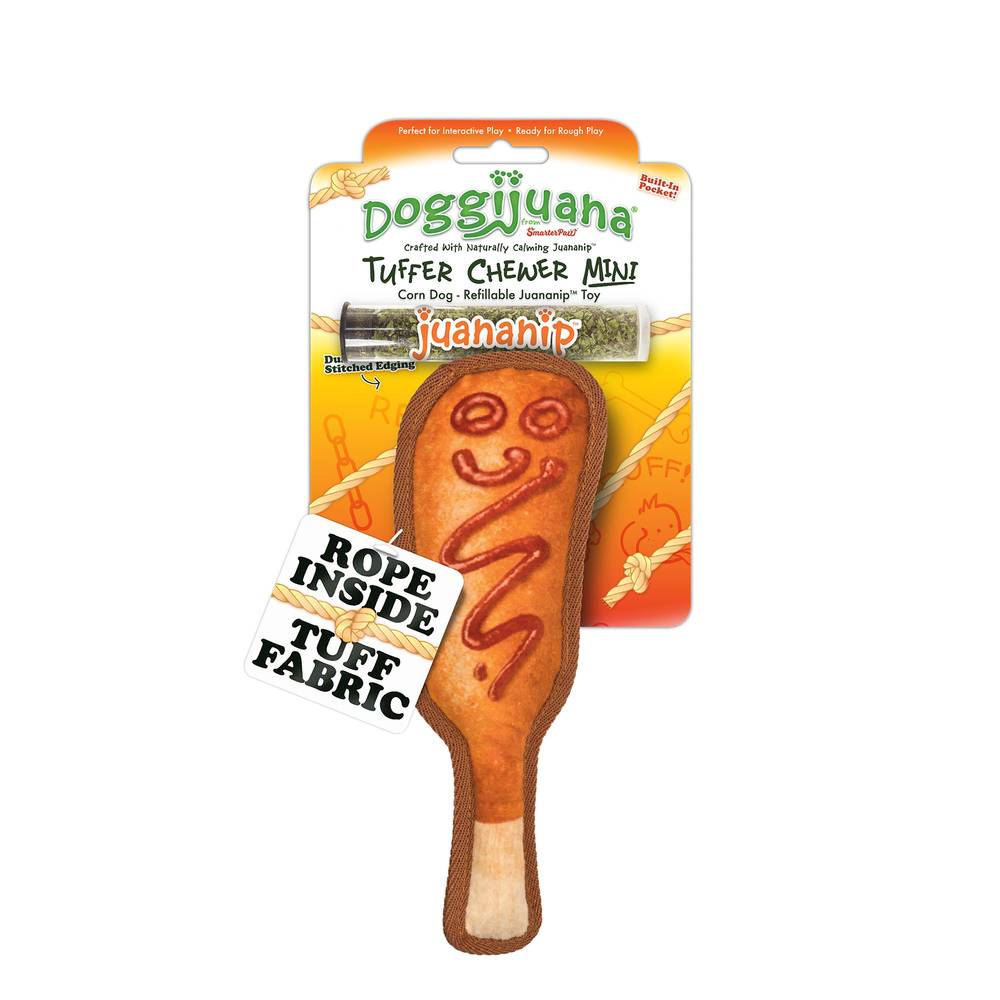 Doggijuana Tuffer Chewer Refillable Corn Dog Toy