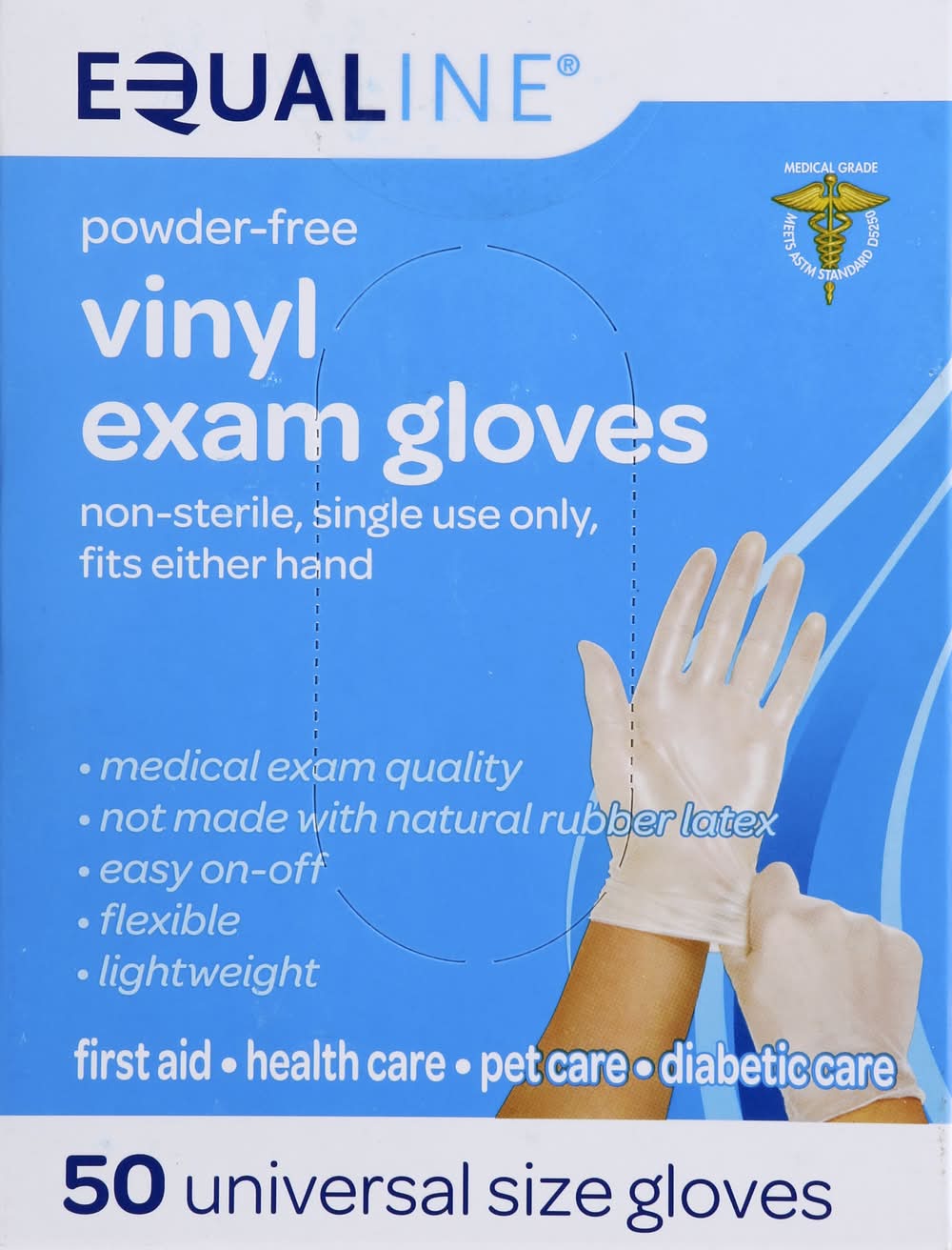 Equaline Power Free Vinyl Exam Gloves (0.7 lbs)