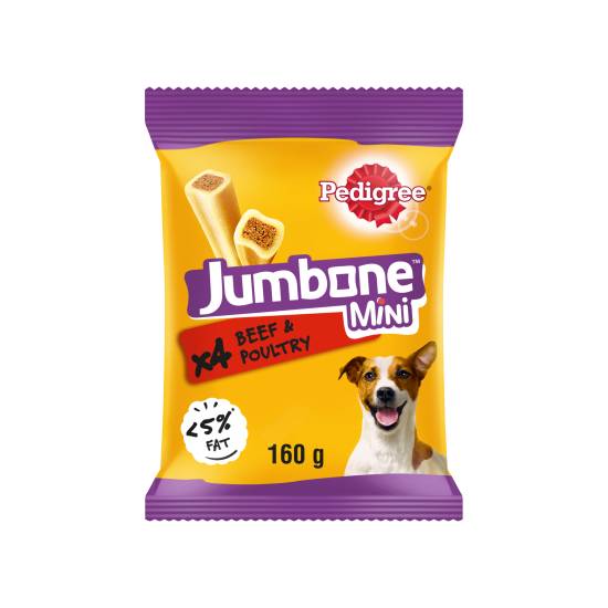 Pedigree Jumbone Mini Beef & Poultry Chews Adult Small Dog Treats (4 pack)