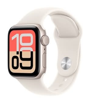 Apple Watch Se 3 Gps 40mm Starlight Aluminum Case With Starlight Sport Band, S/M, Starlight