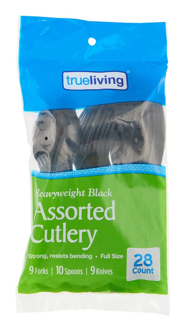 Trueliving Heavyweight Black Assorted Cutlery