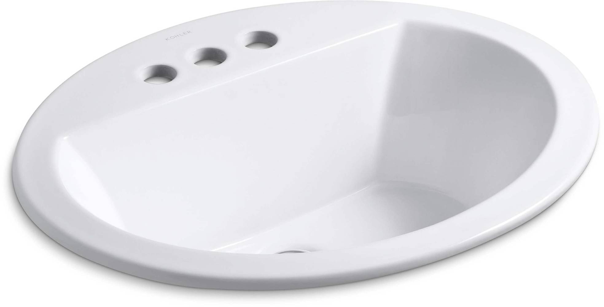 KOHLER Bryant Vitreous China Drop-In Oval White Bathroom Sink (20.125-in x 16.5-in) | R2699-4-0