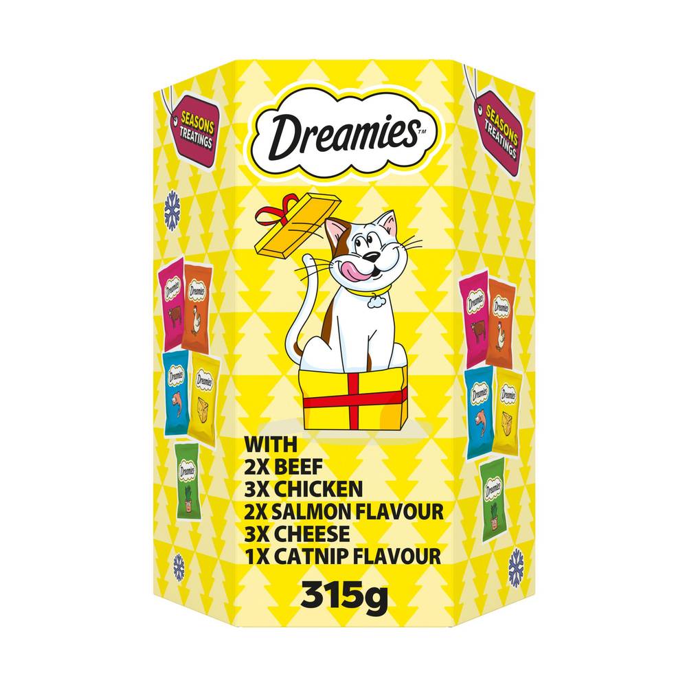 Dreamies Christmas Gift Box Adult Cat Treat Biscuits Mixed 315g