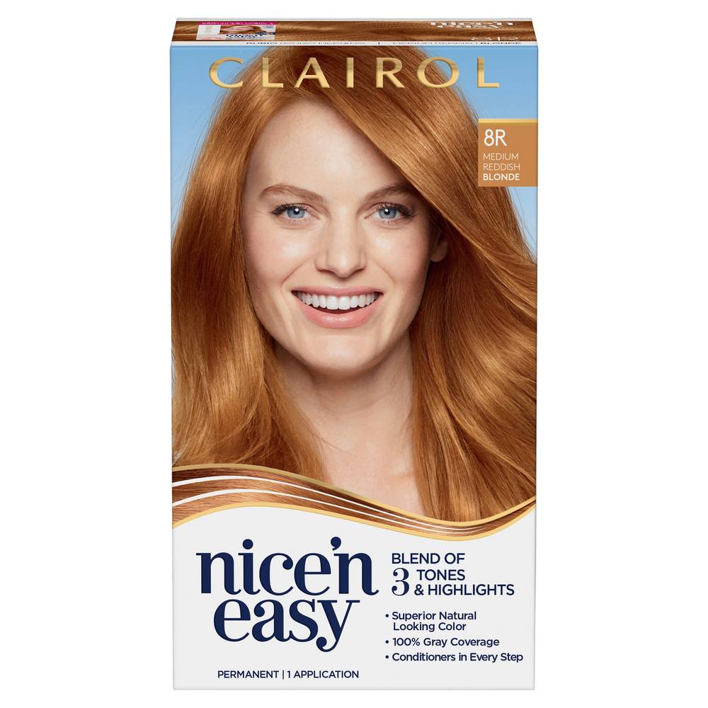 Clairol Nice'n Easy Permanent Hair Color, 8R Medium Reddish Blonde