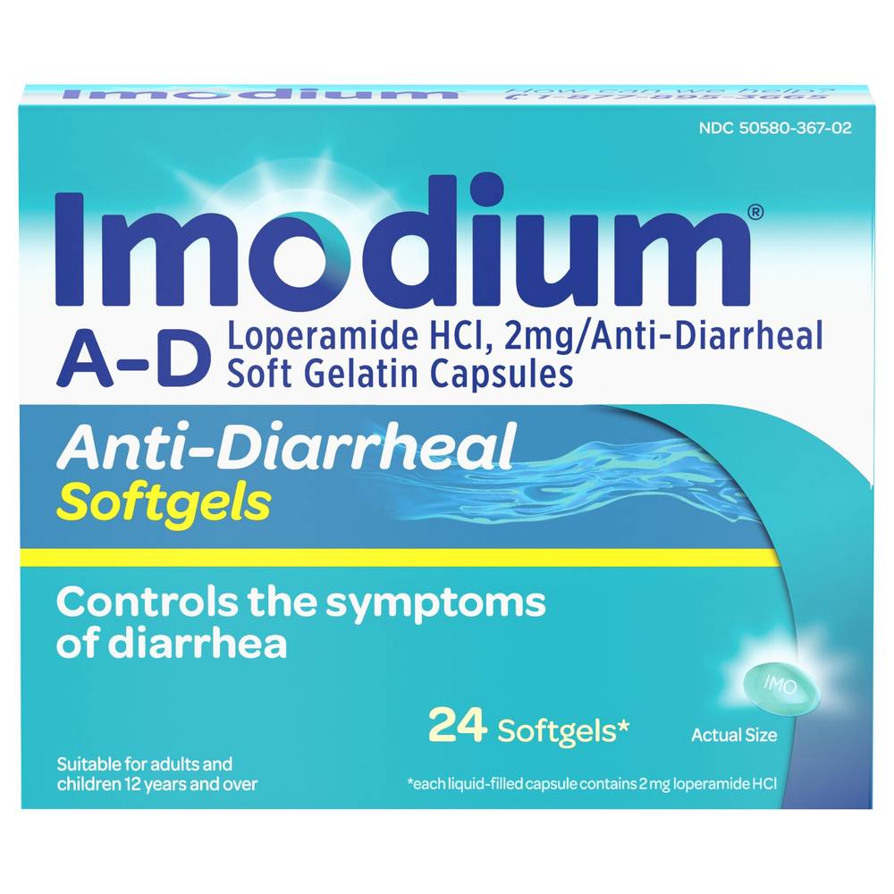 Imodium A-D Anti-Diarrheal Loperamide Hci Softgels (24 ct)