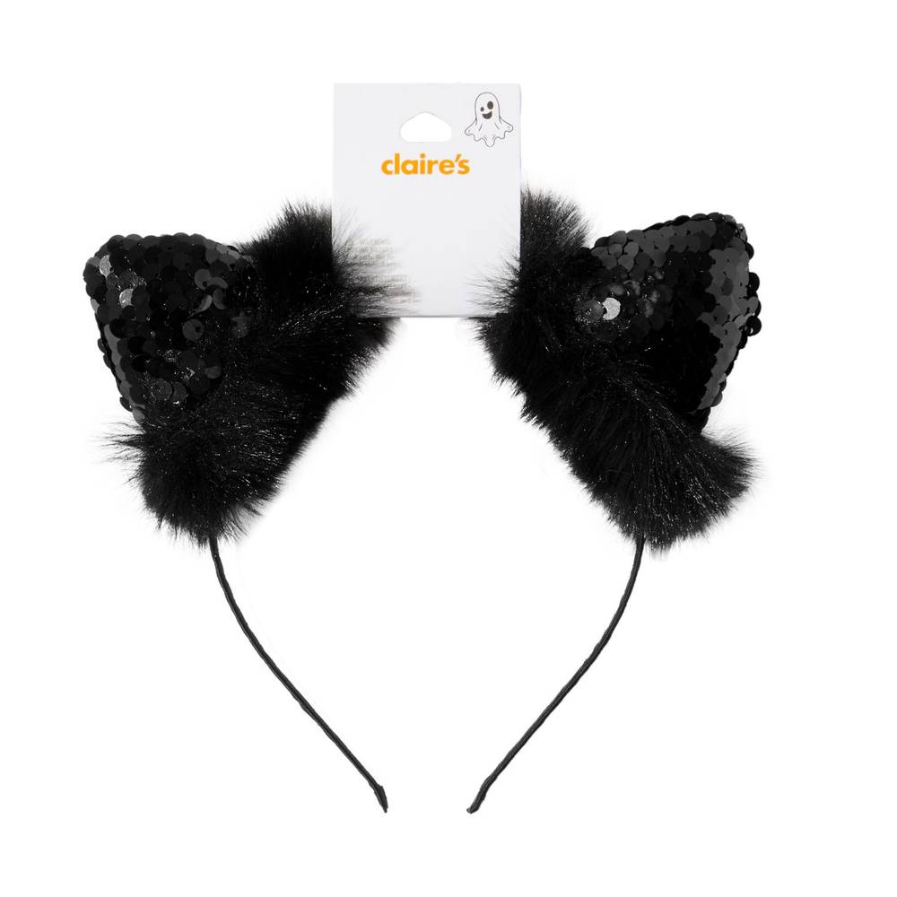 Claire's Halloween Black Cat Headband, Black