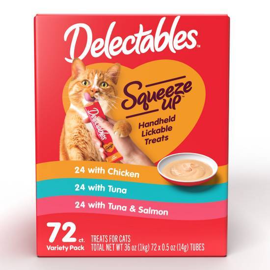 Delectables Squeeze Up Variety pack Cat Treats 72ct