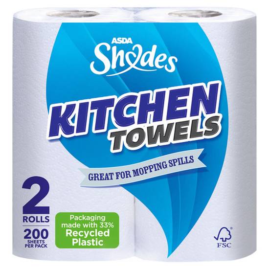 Asda Shades Everyday Kitchen Towels 2 Rolls